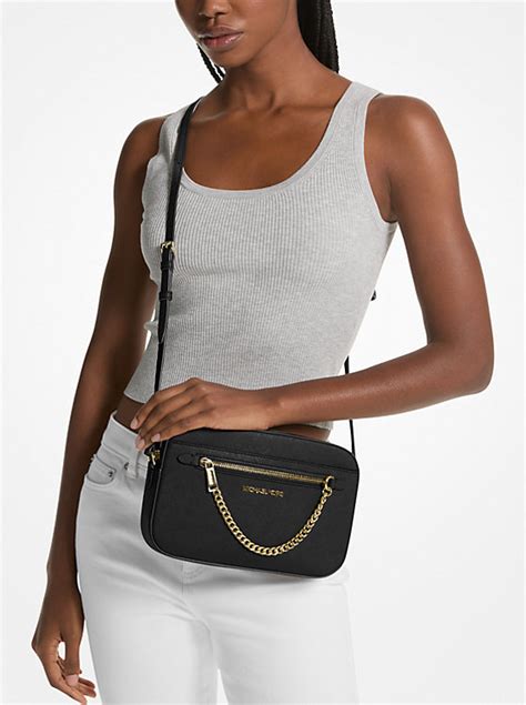 jet set large leather crossbody bag michael kors|michael kors extra small crossbody.